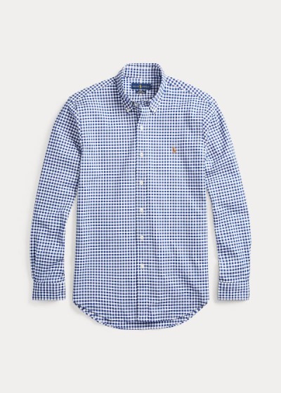 Camisa Polo Ralph Lauren Hombre Azul Rey Azules / Blancos - Slim Fit Gingham - WXONC0621